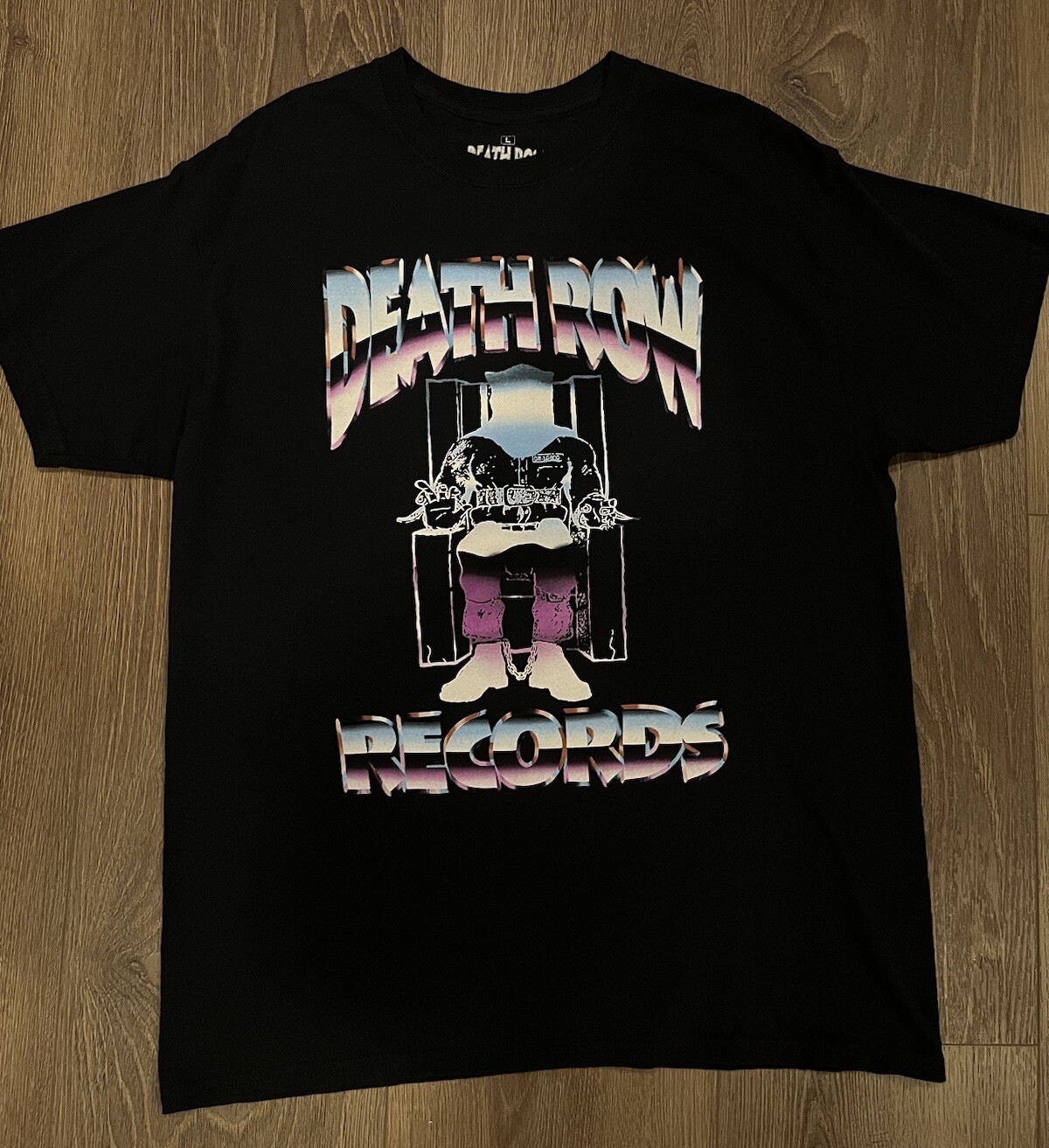 FILA T shirt uomo Death Row Records stampa grafica nera taglia media