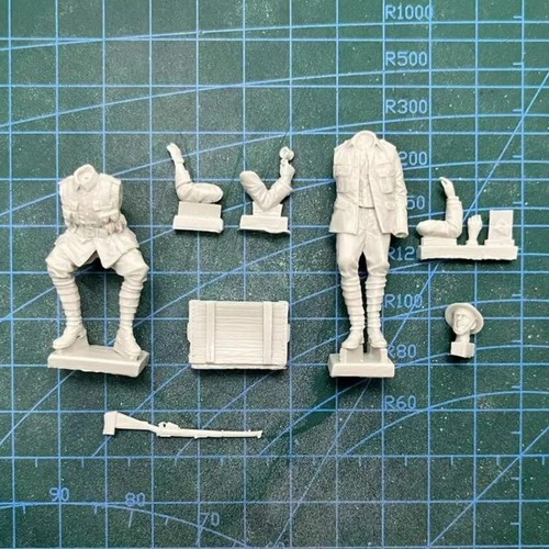 Figura de resina 1/35 modelos Primera Guerra Mundial dos soldados infantería británica resto sin pintar - Imagen 2 de 4