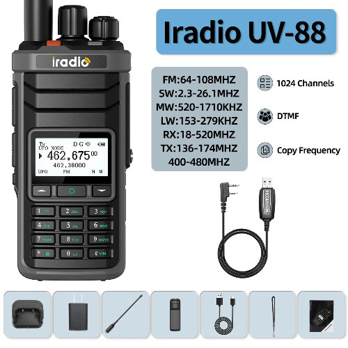 Walkie Talkie Radio a onde corte Multibanda HF CB SSB AM Type-C DTMF - Foto 16 di 20