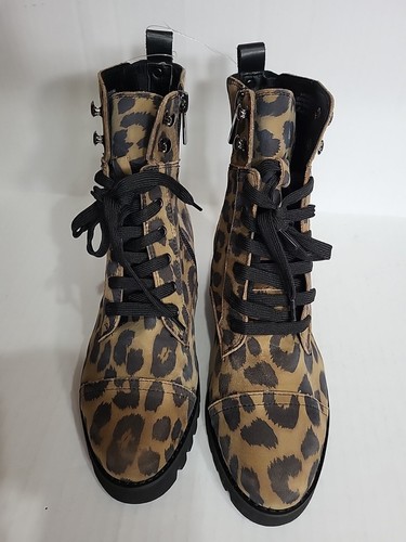 Donald Pliner Ease Combat Boot Leather & Suede Bootie Women's Size 6M Cheetah - Picture 7 of 11