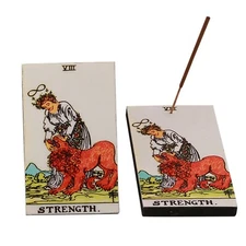 Tarot Card Incense Stick Holder Burner Resin Wood Ash Catcher