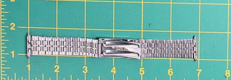 Bracelet De Montre Maruman Vintage 18mm En Acier Inoxydable - Japon Années 70 - Fermoir Pliant