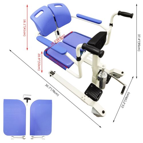 330LB 42-57CM Patient Lift Transfer Chair Patient Lift Wheelchair Shower Chair - Picture 2 of 23