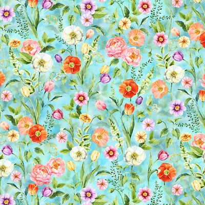 Sky Easter Wonder Fabric by Hoffman Collection BTY 44'' Wide