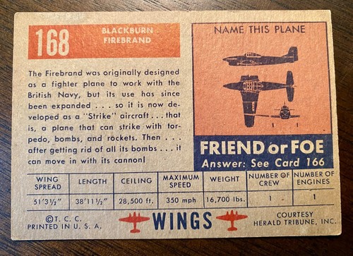 Tarjetas de amigo o enemigo Topps Wings 1952 ~ $6,99 ~ tú eliges ~ envío gratuito - Imagen 125 de 135