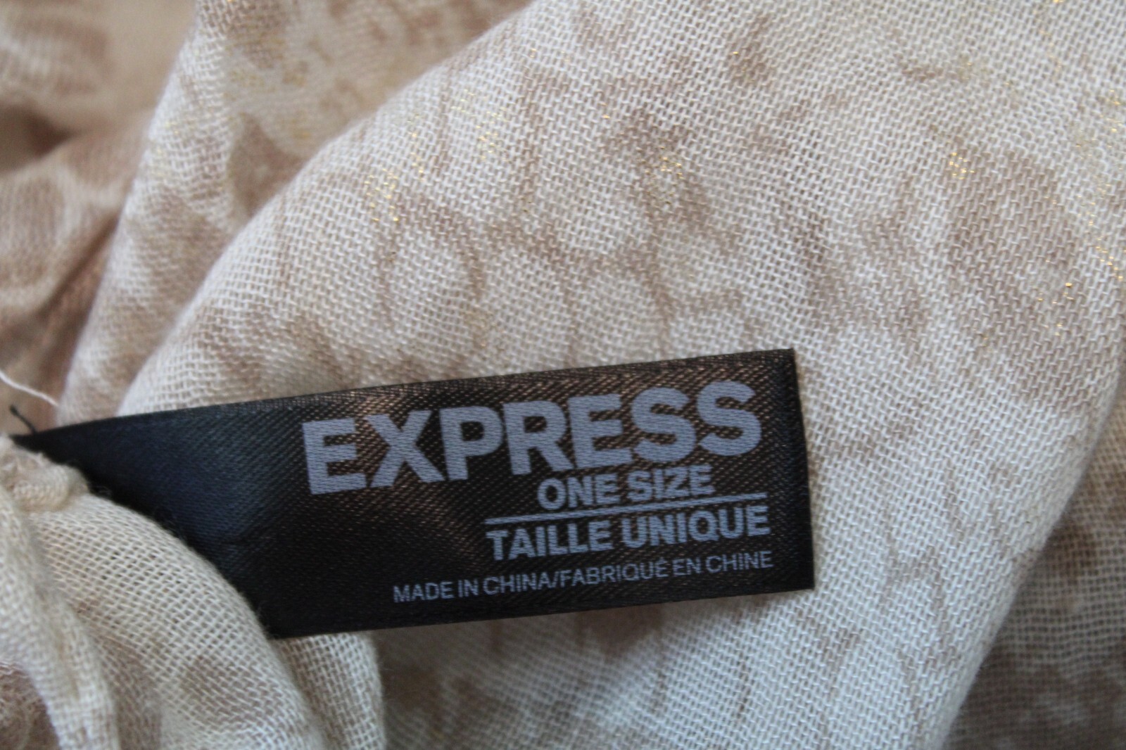 EXPRESS Lightweight Infinity Scarf Brown Cream Ta… - image 10