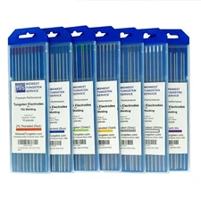 TIG Welding Tungsten Electrodes (0.040", 1/16", 3/32", 1/8", 5/32") - 10-pack