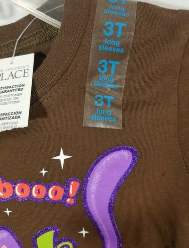 Childrens Place T-Shirt Brown Crew Neck Long Sleeve Pumpkin Cats Toddler Size 3T - Picture 4 of 24