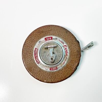Vintage Evans & Co. 50 Ft  White Metal Tape Measure