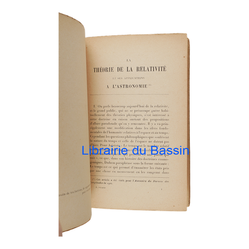 La théorie de la relativité et ses applications à l'astronomie Emile Picard 1922 - Picture 4 of 5