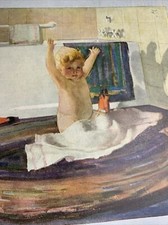 1925 Kohler Plumbing Fixture Ad Kid In bath Tub Bathroom Art Deco Decor
