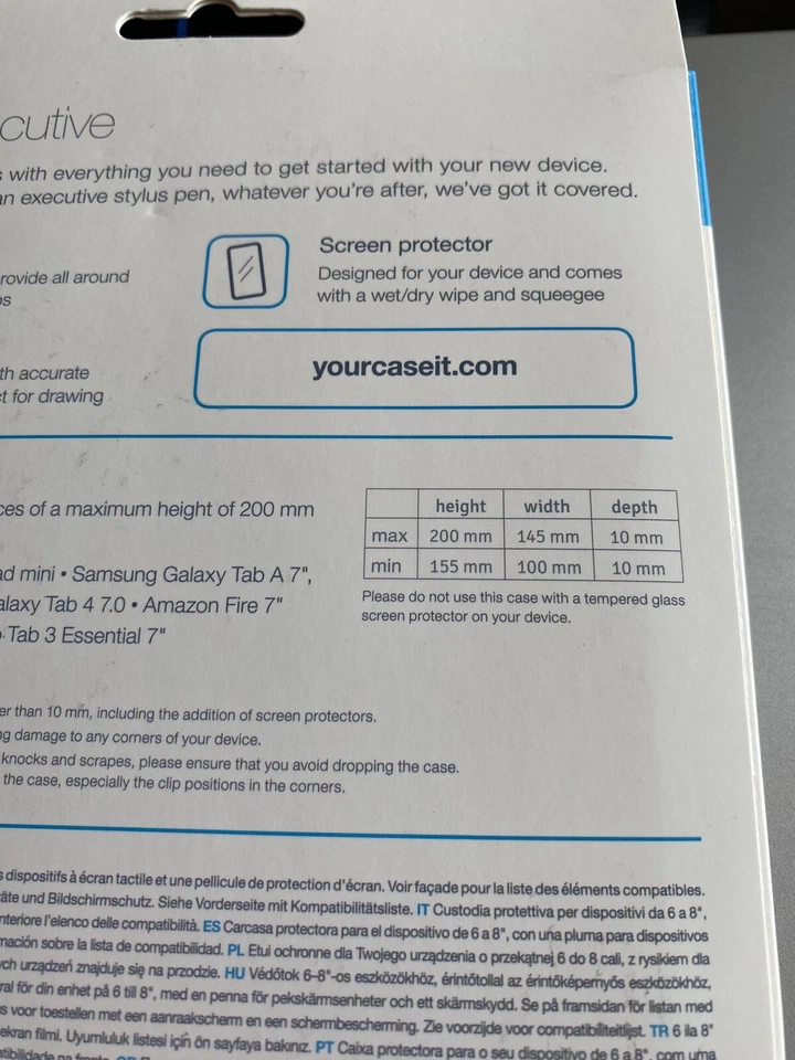 CaseIt Universal Case For Tablets 6-8'' with stylus pen, screen protector New - Image 4 of 4