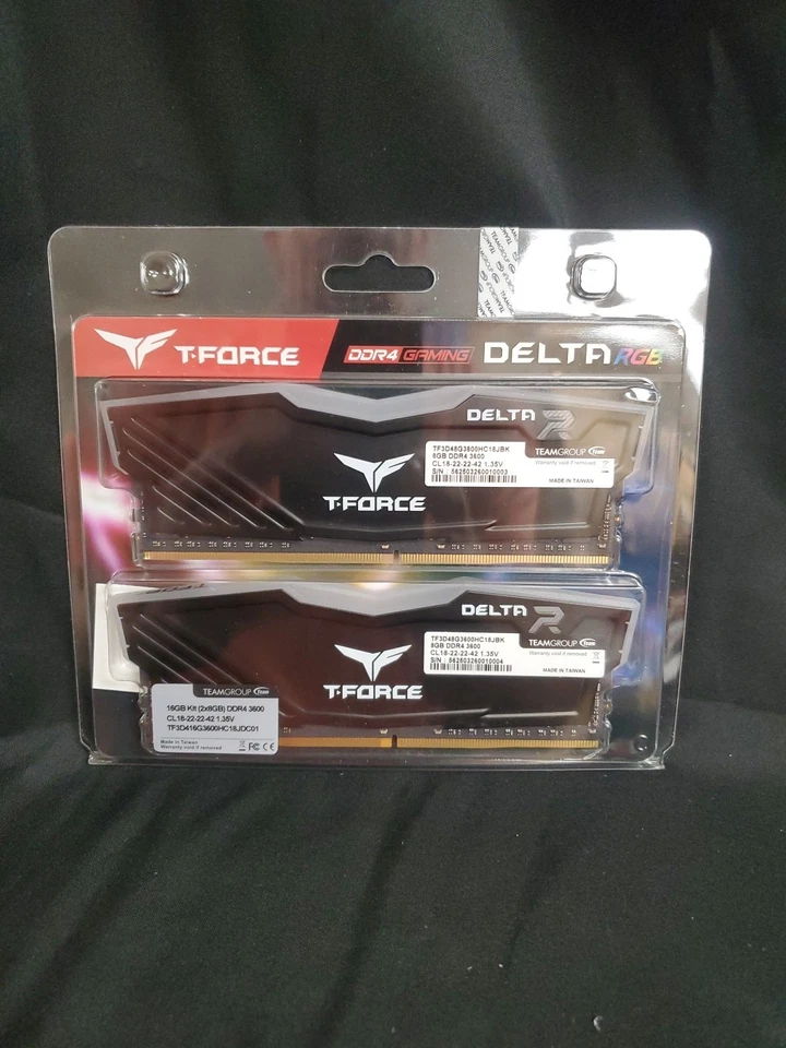 T-FORCE DELTA RGB 16 GB 2 x 8 GB DDR4 3600 MHz TF3D416G3600HC18JDC01 NEW Sealed - Image 4 of 4