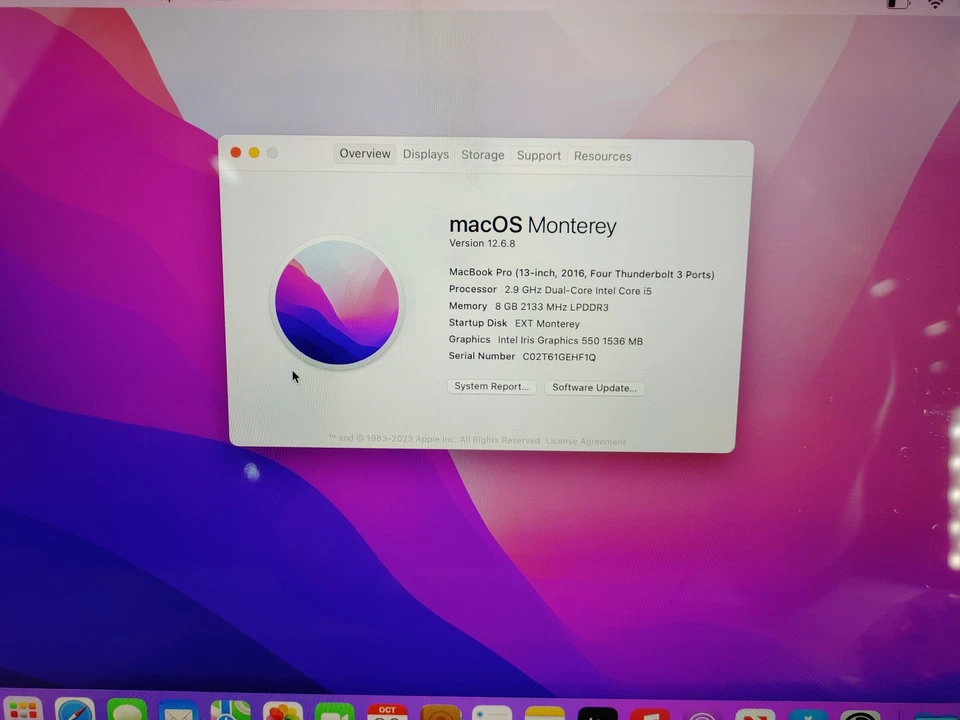 Apple MacBook Pro A1706 Core i5-6267U 2.90 GHz 8 GB DDR3 500 GB NVMe macOS - Image 2 of 4