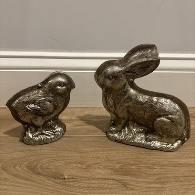 Celebrate It Easter Bunny & Chick Tabletop Decor Faux Metal Set Of 2