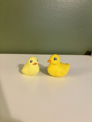 Two Small Hand Painted Ceramic Chicks