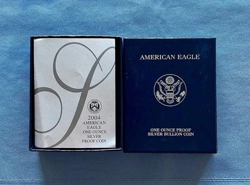 2004 W US American Silver Eagle $1 Dollar Proof Bullion Original Box /COA