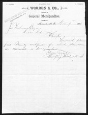 Worden & Co. General Merchandise Missoula, MT 1886 ALS Letterhead re: Wheat