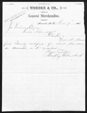 Worden & Co. General Merchandise Missoula, MT 1886 ALS Letterhead re: Wheat