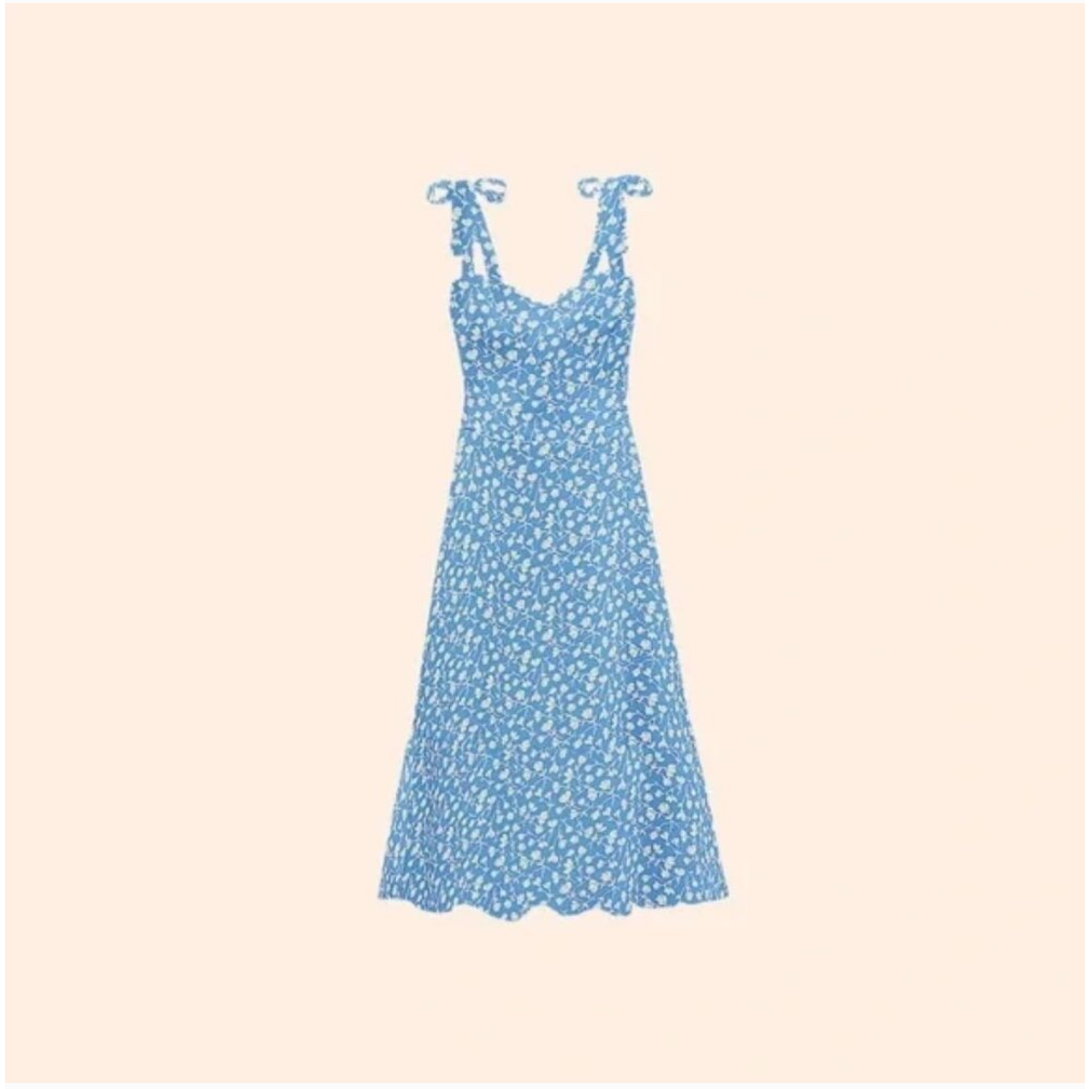 Reformation Blue Floral Nikita Midi Dress | eBay