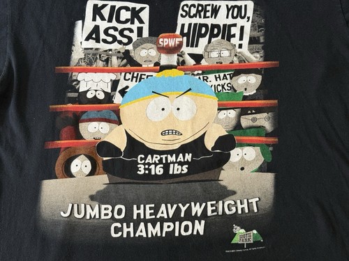 Camiseta De Colección 1998 South Park Cartman Jumbo Peso Pesado Para Hombres XL Lucha Dibujos Animados - Imagen 2 de 9