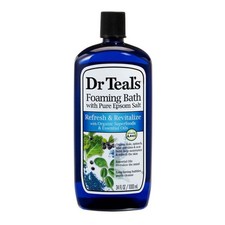 Dr Teals Epsom Salt Foaming Bath Refresh Revitalize Superfoods 34 fl Oz. 2/pk