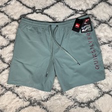 QUIKSILVER Volley Swim Trunks Board Shorts Jade Gray Men  s Sz XL NEW  80