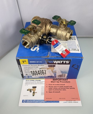 #ad Watts 1” Pressure Vacuum Breaker NPT Smart Freeze Alert 800M4 QT FZ New Open Box $159.95