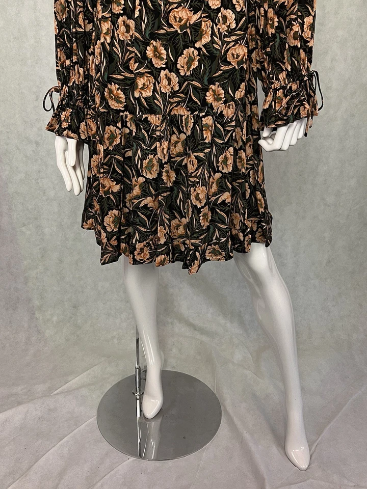 Gibson Latimer V-Neck Floral Bohemian A-line Dress Long Sleeve XL Multicolor Foto 4 de 4