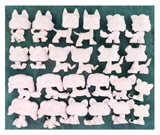 24pcs Blank Bases for LPS Custom Collie Cocker Spaniel  Crouching Cat Paint Toy
