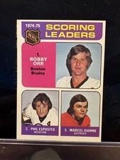 1975-76 Topps Hockey #210 Scoring Leaders Orr/Esposito/Dionne NM