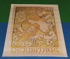 VTG ORIGINAL 1972 L'ERMITAGE POSTER,  PAUL EMILE BERTHON FRENCH AD ART 1897 !!!!