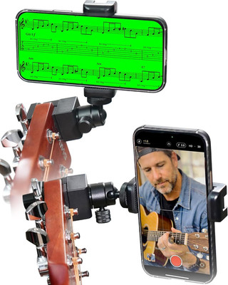 ORLNK GM1 Guitar Phone Holder - Lightweight Headstock Mount for Recording