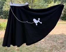 Poodle Skirt M Black White Felt 1950s Style Halloween Costume