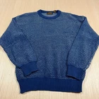 Vintage Eddie Bauer Birdseye Sweater 90s Fisherman Medium Navy men's