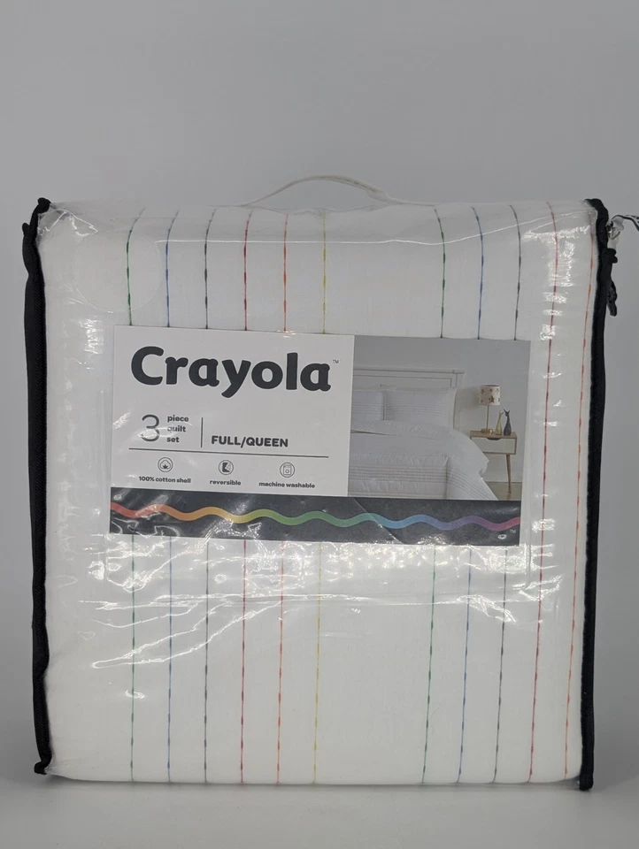Conjunto de roupa de cama Crayola 3 peças completo/queen novo em folha - Imagem 2 de 4