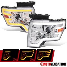 Fit 2009-2014 Ford F150 Projector Headlights Dynamic Led Sequential Signal 09-14