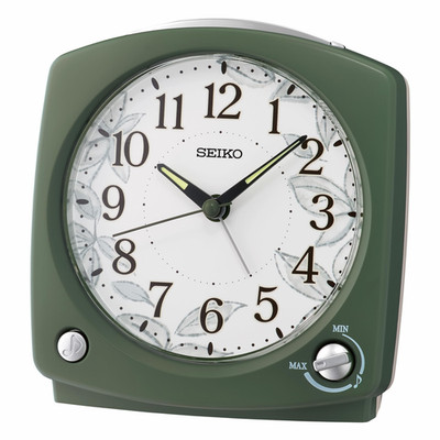 Seiko Qhp012Mlh Non Ticking Melodies And Bedroom Alarm Clock Green 4.7 X 5