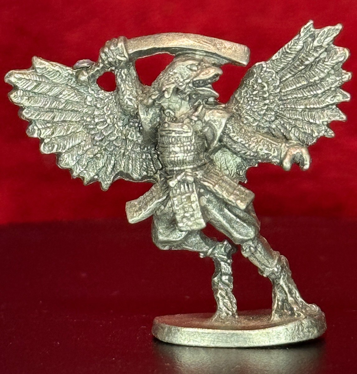 Vintage Rawcliffe Ral Partha Pewter Tengu with Sword Raised 50