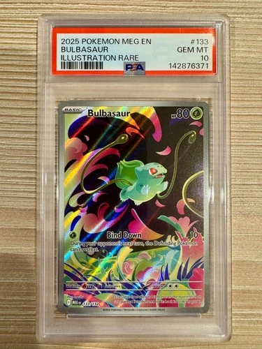 2025 POKEMON MEG EN-MEGA EVOLUTION ILLUSTRATION RARE #133 BULBASAUR PSA 10