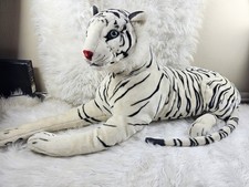 Melissa  Doug Jumbo White Bengal Tiger 38" Plush Realistic Stuffed Animal
