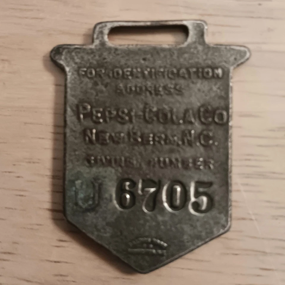 Antique Watch Fob : Delicious Healthful PEPSI COLA #6705, New Bern NC, 1909 - Image 2 of 4