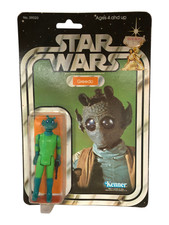 VINTAGE Star Wars 1979 Greedo 21-Back-A Kenner PUNCHED Clear Undented Bubble