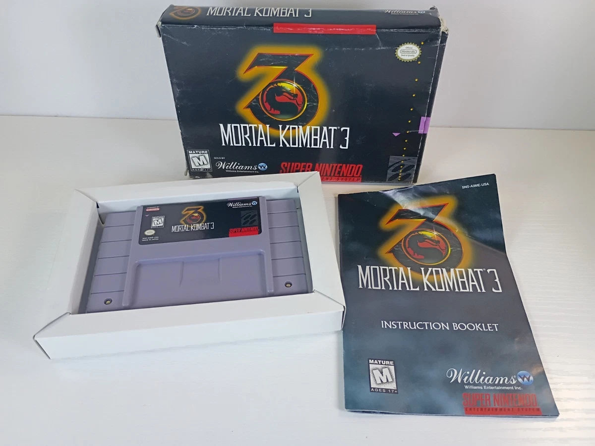 Mortal Kombat 3 Nintendo SNES Rating M-Mature Video Games for sale