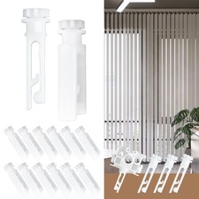 White Vertical Blind Stem Replacement - 12 Pcs for Vanes 12 Pcs,