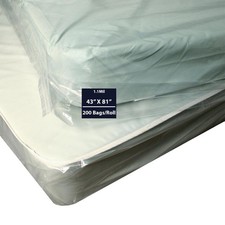 1.1Mil 43" X 81"  LDPE Mattress Bag w/ Vent Holes -- Crib  200 Bags