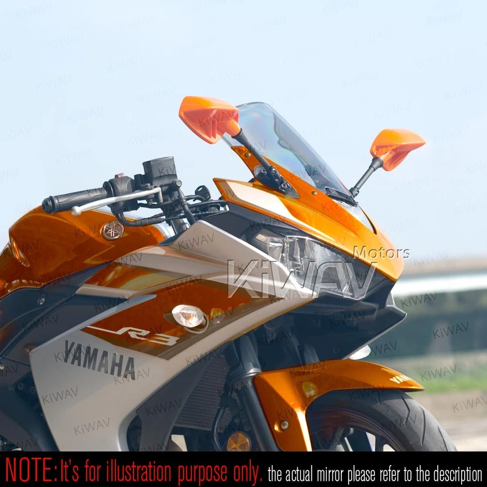 Fairing Mirrors orange FIN style adjustable fits custom Ducati 1199 Panigale 14' — 第 3/4 张图片