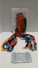 8 Multicolored Lanyards with Waterproof ID Card Holders NIP