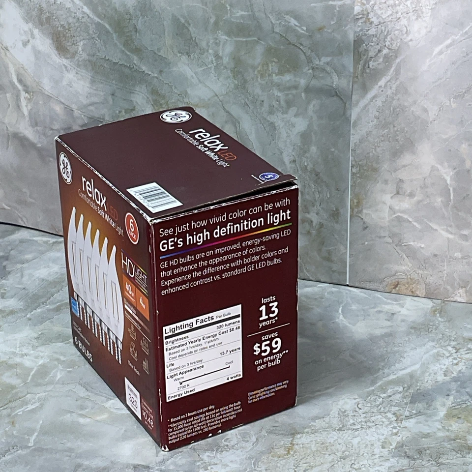 GE Relax LED Comfortable Soft White Light 40W Replacement Bulb (Pack of 6) - Image 2 of 4