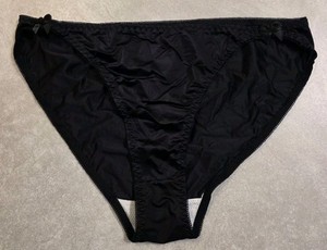 Sexy Satin Bikini Bow Sides Panties Black XL